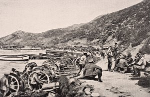 Tropas australianas en Anzac Cove, Península de Gallipoli, Turquía, 1915, de 